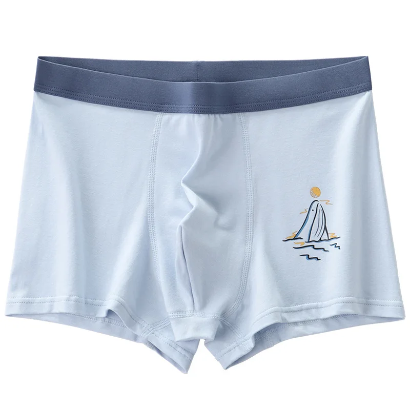 

Удобное дышащее хлопковое нижнее белье для мальчиков средней и старшей школы, Четырехцветные боксеры для подростков