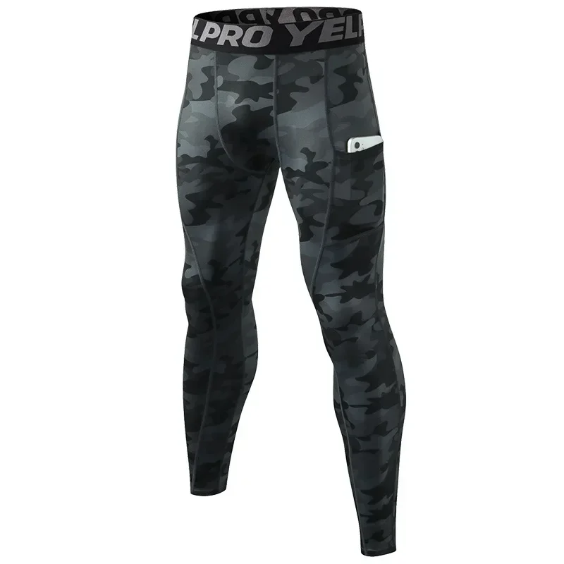Compression Tights Men PRO Fitness Running Tight Trousers Sports Leggings with Phone Pocket sports leggings compression pants