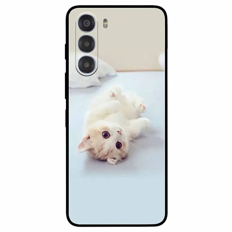 Cute Cartoon Soft TPU Silicone Phone Case - Painted Cat Design