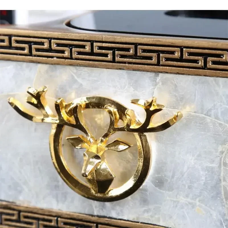 

Rectangular Holder Ornament Storage Organizer Desktop Shell Paper Box Tissue Boxes Resin Napkin Multifunctional