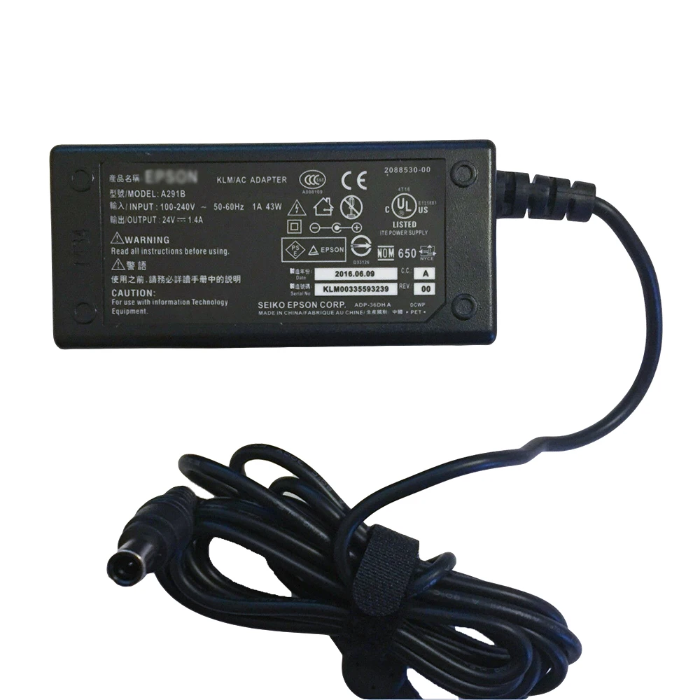 24V1.4A 1.3A 1.1A AC DC адаптер зарядное устройство A291B для Epson V500 V600 V700 V750 сканер для принтера источник питания оригинальный блок питания (art.: 3920bfd8d8a0d) - 3920bfd8d8a0d