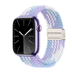 Magnetic Braided Nylon Watch Band Bracelet - 42 - 44 - 45 - 49 - S10 46mm (04 Violet)