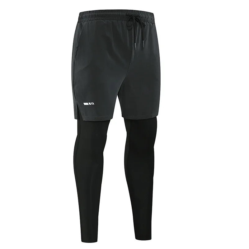 Summer Fitness Pants Men's Elastic Quick Dry Moisture Absorbing Pants Compression Breathable Running Bicycle Tights
