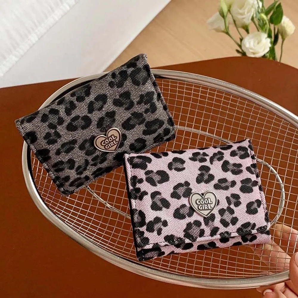 Neue tragbare Geldbörse mit Leopardenmuster für Damen, Münzbeutel, Textur, Mini-Kurzgeldbörse, klassischer koreanischer Stil, dreifach gefaltete Kartentasche – Detail 12