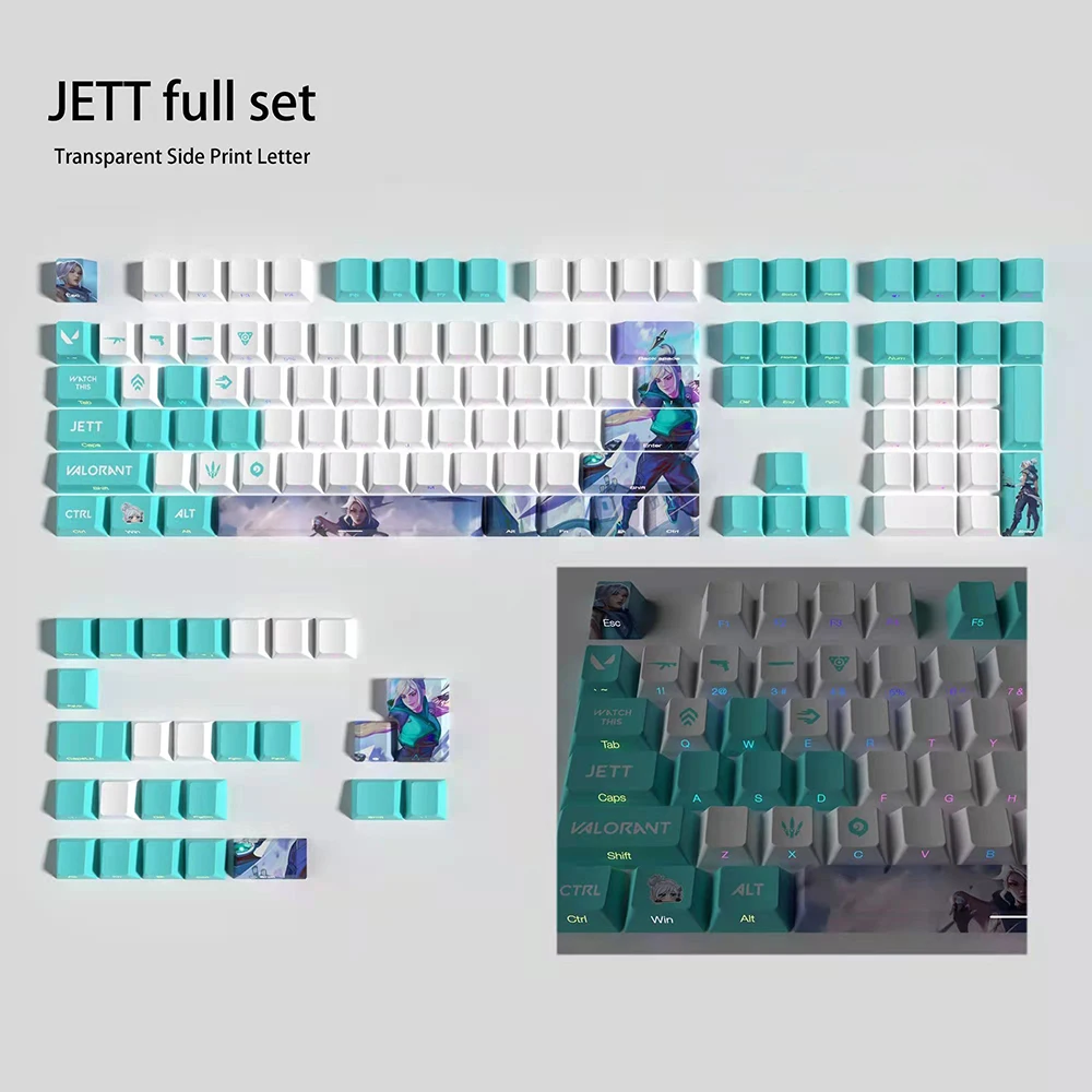 Valorant-Viper Full Set Keycaps Jogo, Side Print,