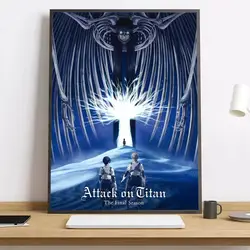 Attack On Titan Eren Jaeger Canvas Art Poster: Crease - Free, Waterproof, Durable Wall Decor - 50X70cmFrameless (Black5)