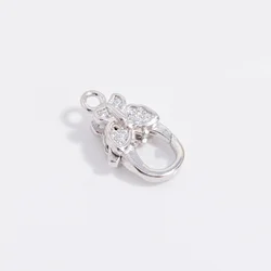Elegant S925 Sterling Silver Butterfly Flower Lobster Clasp - DIY Handmade Jewelry Accessory (Platinum A)