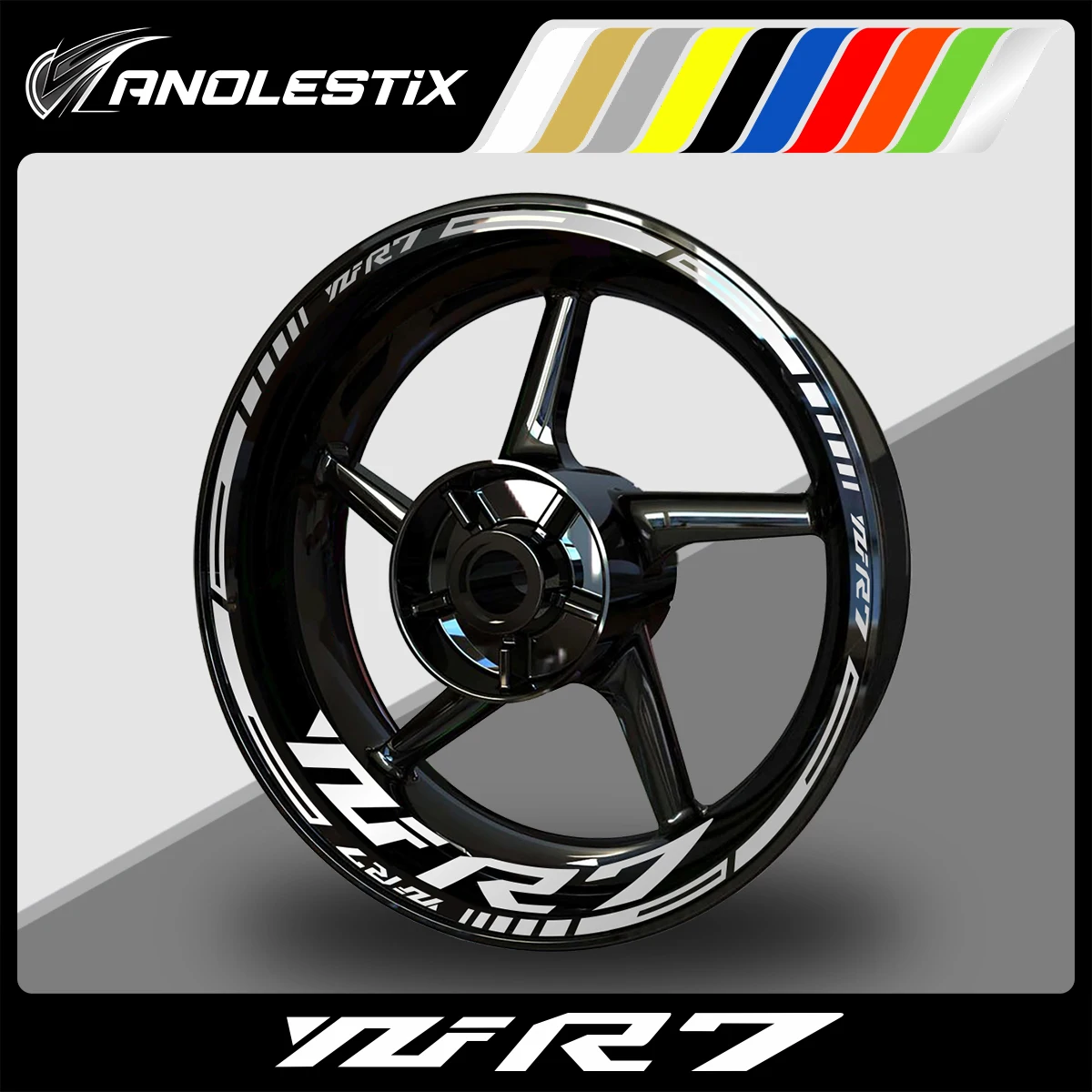 

AnoleStix Reflective Motorcycle Wheel Sticker Hub Decal Rim Stripe Tape For YAMAHA YZF R7 2017 2018 2019 2020 2021 2022