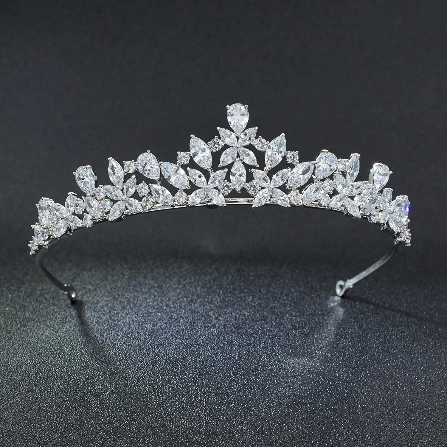 

Simple Style Cubic Zirconia Bridal Wedding Tiara Crown,Gatherings Hair Jewelry Accessories Birthday Party Headpiece HG056