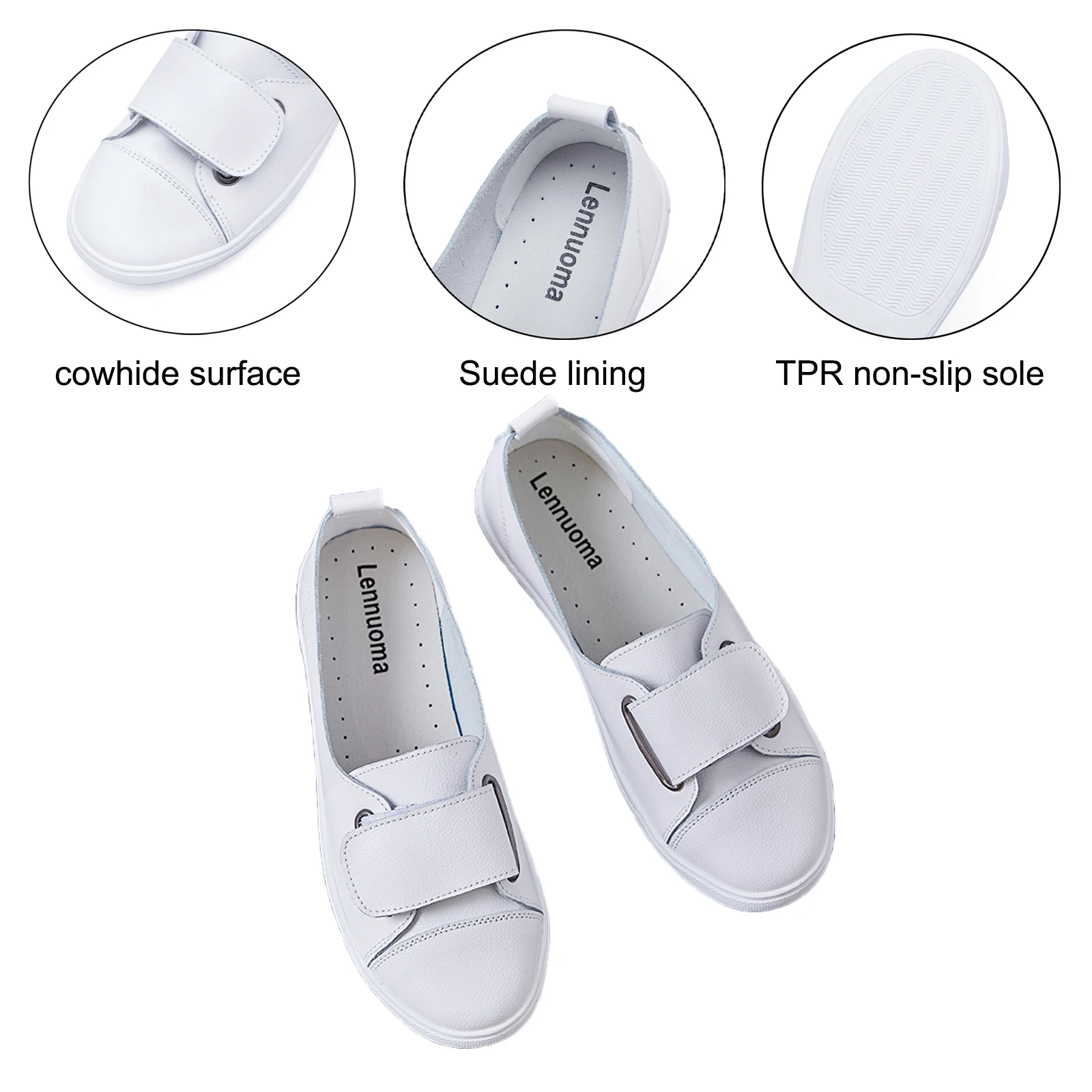 EOFK Summer Women Loafers Flats Lady Slip on White Genuine Leather Moccasins Casual Female Shoes Zapatos De Mujer 3