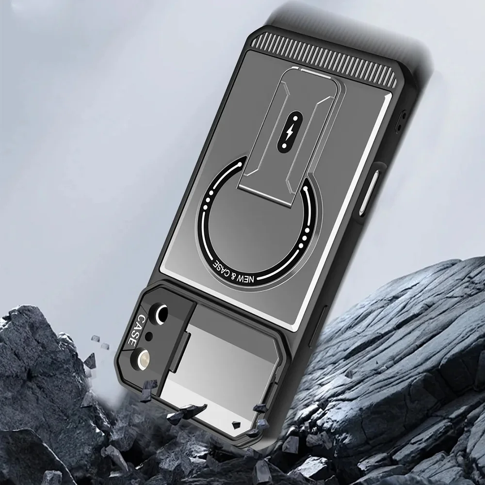 Magnetic Phone Case With Lens Protector And Foldable Stand_voghion.com