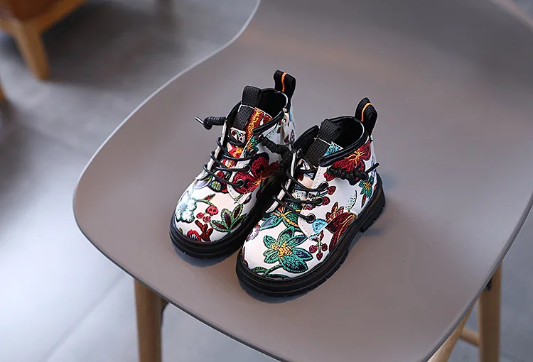 Children's Boys Girls Spring Autumn Print Kids British Style Casual Boots Soft Non-slip Wear-resistant Kid's Shoes_voghion.com