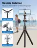 Selfieshow Flexible 360 Ball Head Portable Travel Tripod Cell Phone Stand Clip Selfie Stick Tripe for Live Streaming Vlogging 4