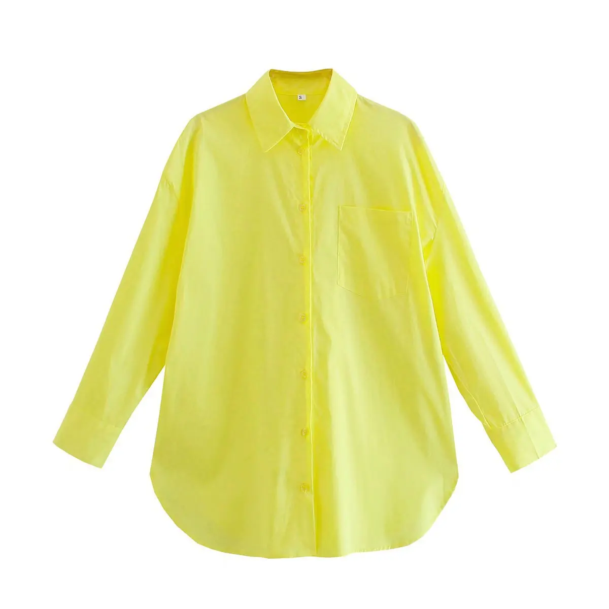 Women's shirts, street photography, fashionable tops, cotton pockets, candy-colored shirts, loose mid-length shirts