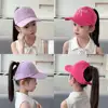 Bows Embroidered Kids Baseball Cap Girls High Ponytail Hat Adjustable Half-Hollow Top Children's Peaked Cap Summer Visor Caps 3