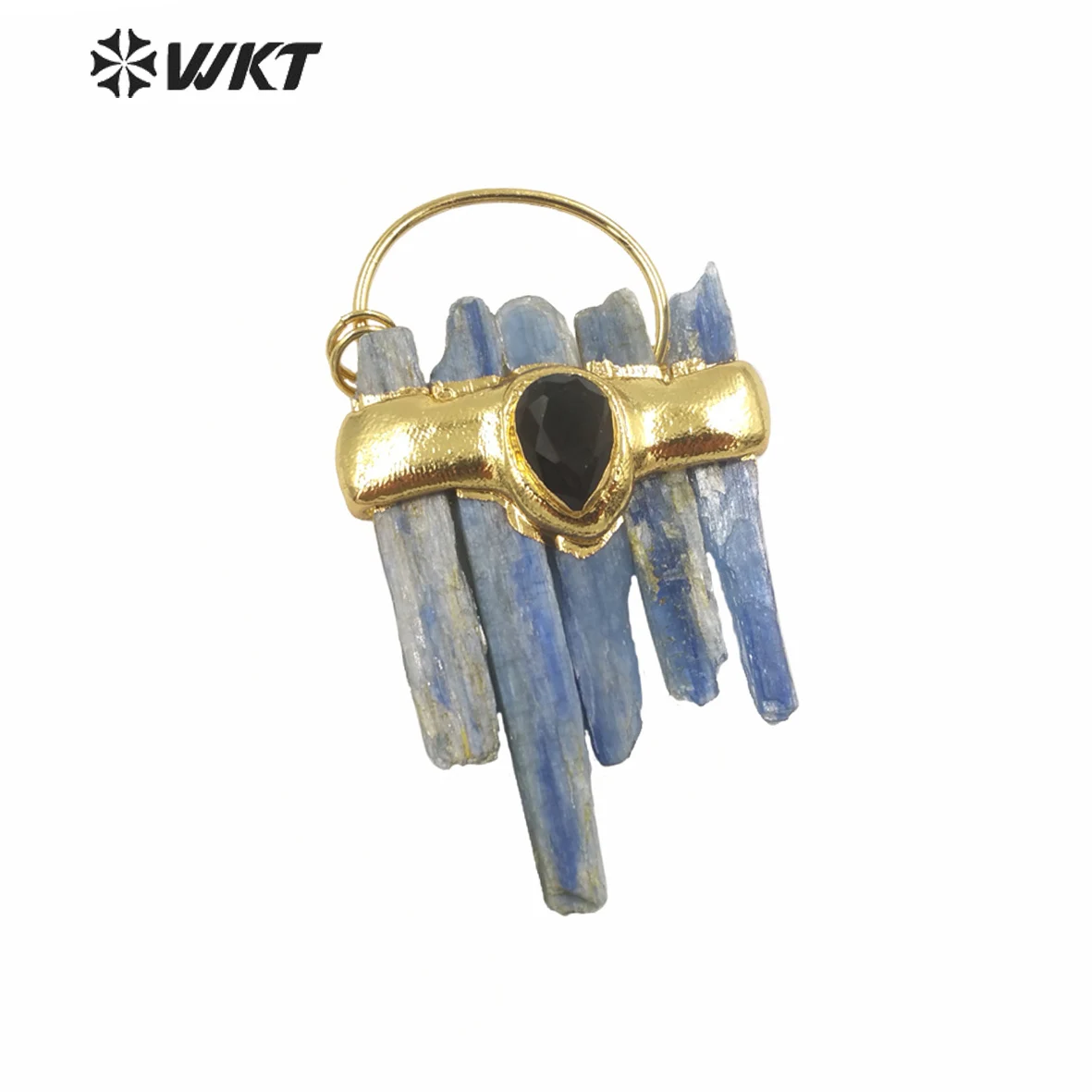 WT-P1939 빅 목걸이 펜던트, 빈티지 보헤미안 스테이트먼트 펜던트, 블루 카이나이트 스톤, 놀라운 신상
