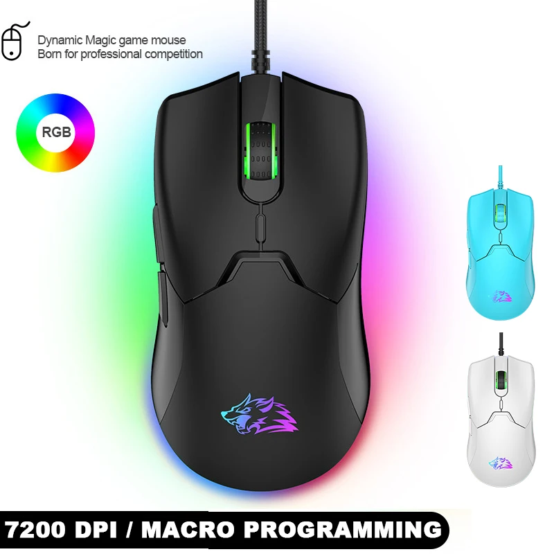

M6 USB Wired Mini Gaming Mouse 7200 DPI Optical 7 Button RGB USB Wired Mouse Mice For PC Desktop Laptop Computer Gamer mouse