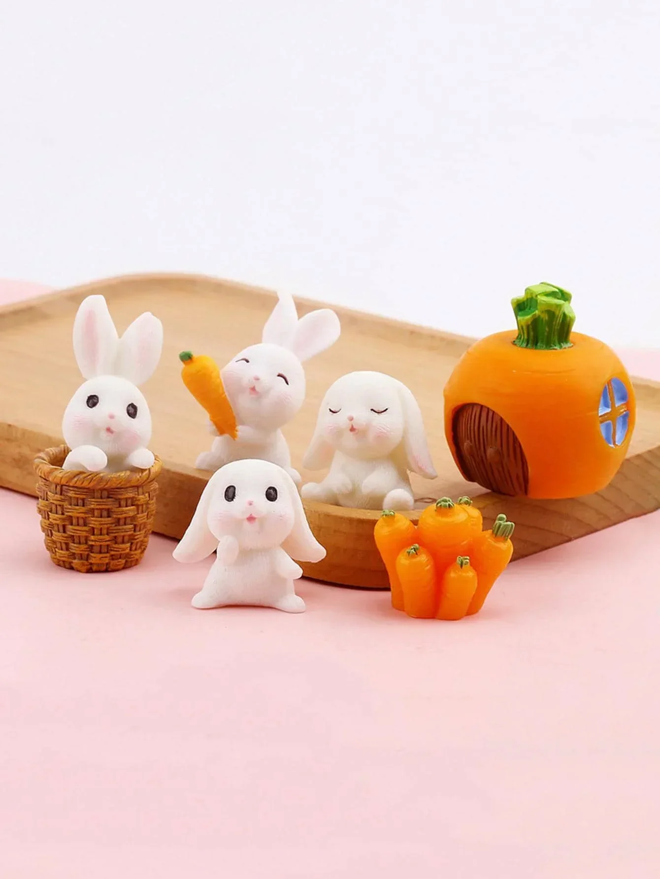 Miniature Rabbit Model Resin Figurine Home Decor