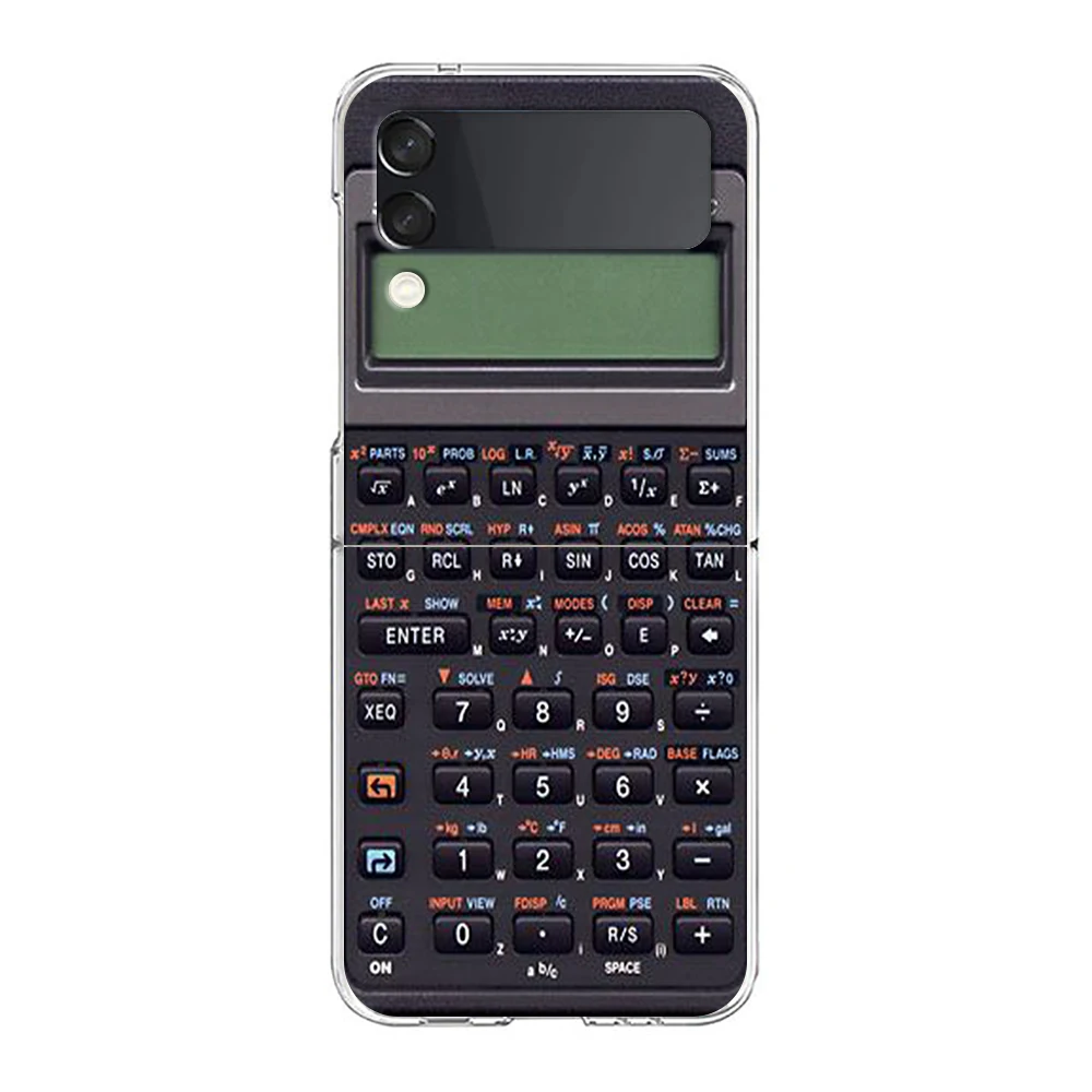 Transparent Retro Calculator Style Hard PC Foldable Phone Cover