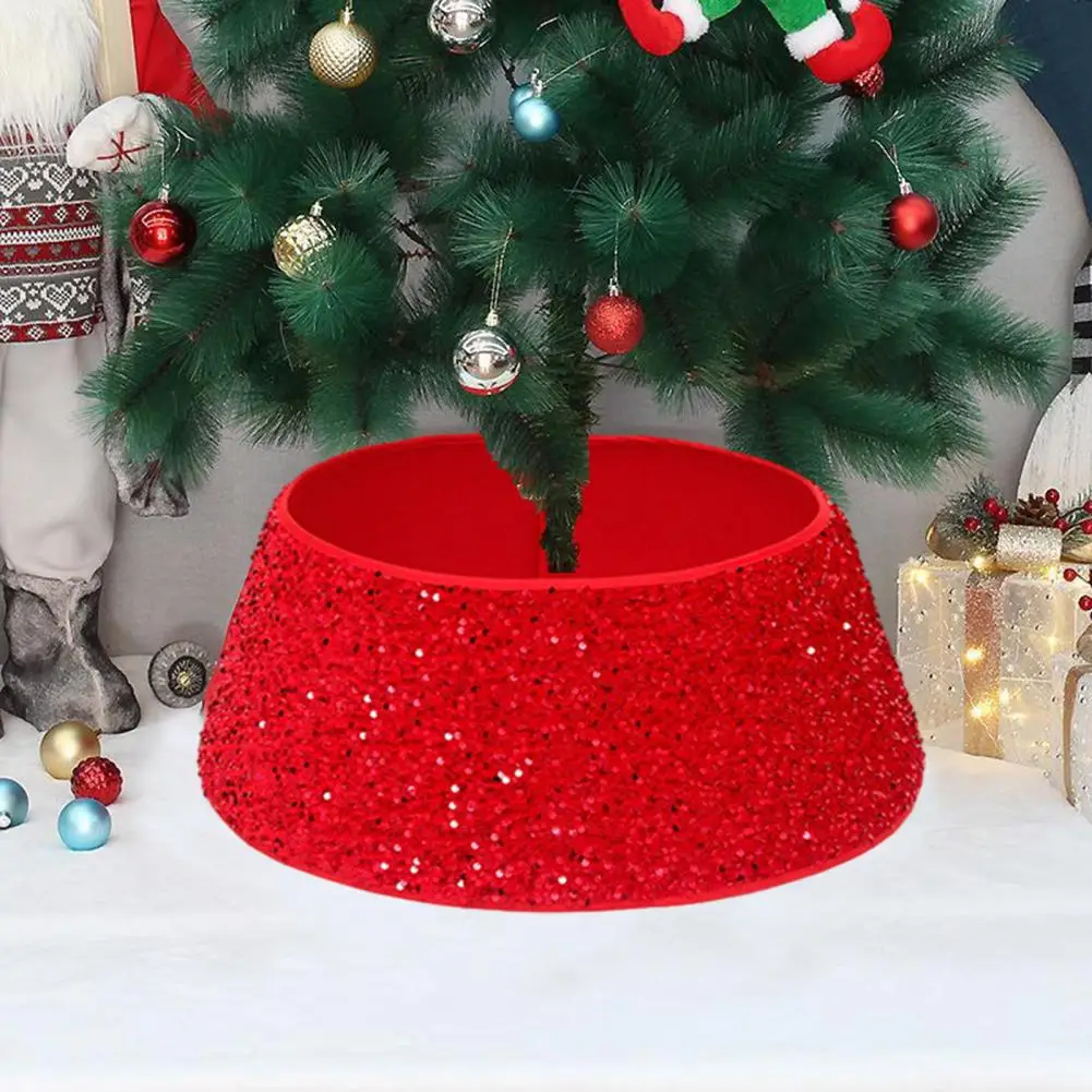 

Christmas Tree Skirt Red Sequins Tree Base Collar Box Decorative Props Christmas Tree Foot Box New Year navidad 2024