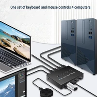 KVM Switch USB 3.0 Switch Shared Controller Hub Adapter 4 Inputs 4 Outputs USB 3.0 Switcher for PC Laptop Printer Keyboard Mouse 2