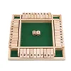 Deluxe Four Sided 10 Numbers Shut The Box Board Game Set Toy Dice Party Club Drinking Games for Adults Families 2