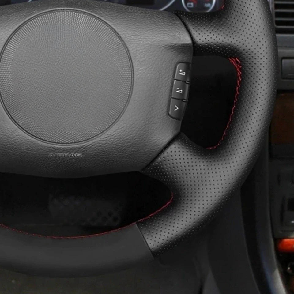 Hand genähte rutsch feste schwarze Auto lenkrad abdeckung aus echtem Leder aus Wildleder für Audi a4 a6 2012-2016 a8 a8 l allroad 1999 – Detail 2