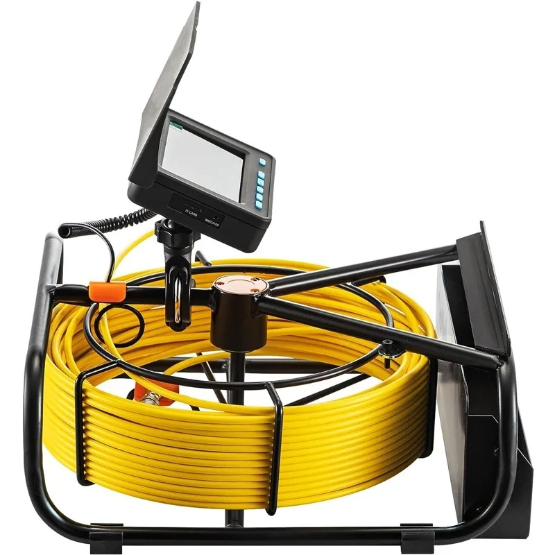 Tarjeta DVR, cable tieso de la Pantalla 16GB DE LA CÁMARA HD 4,3 pulgadas  de la alcantarilla de la fibra de vidrio de 10-50M para la cámara del  endoscopio, cámara de Inspetion