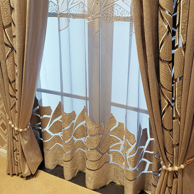 Nordic Modern Minimalist Curtain Single-sided Light Printing Curtains for Living Room Bedroom Dining Room Window Curtains Custom