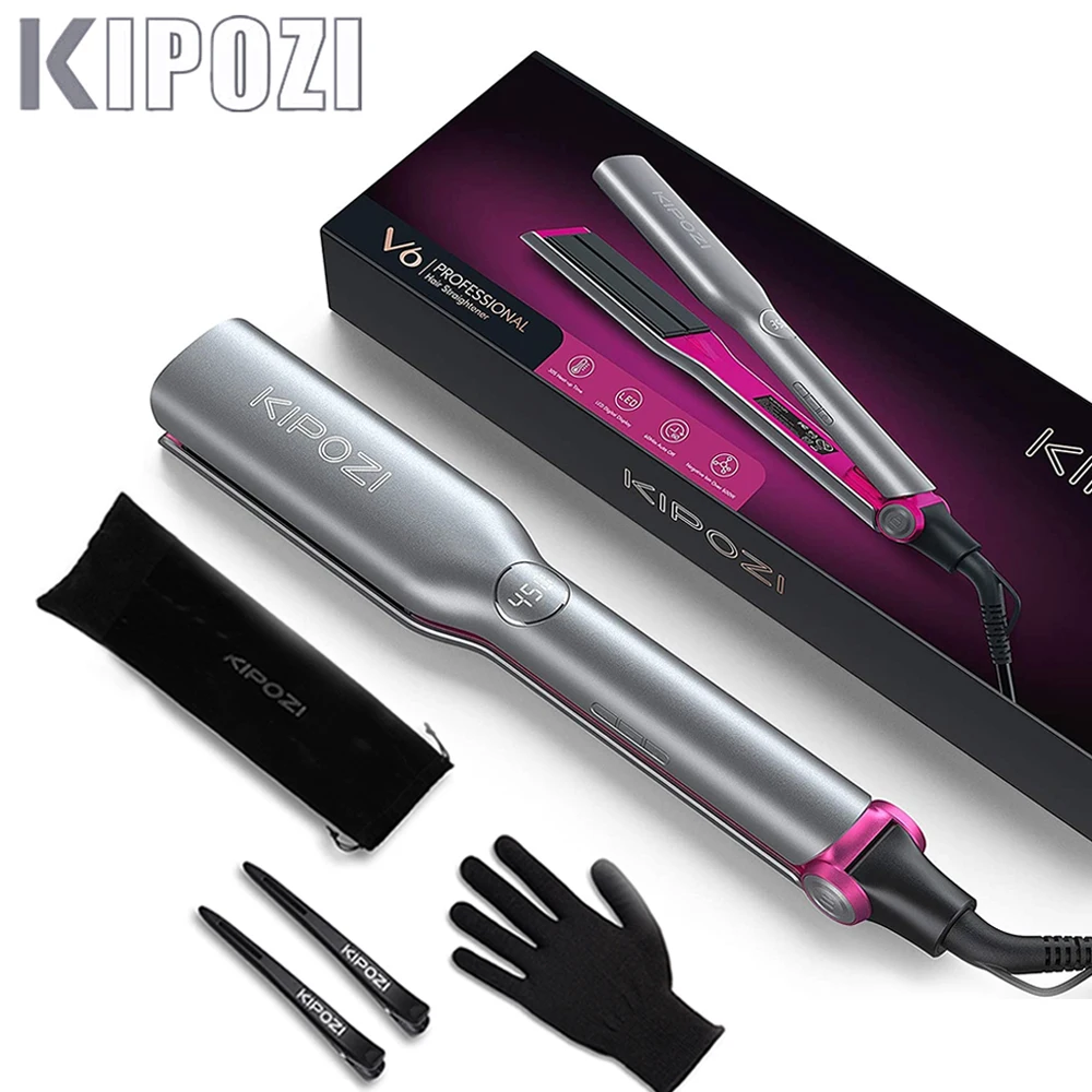 KIPOZI KPV6 Professional Negative Ion Flat Iron Hair Straightener with Adju Temperature Dual