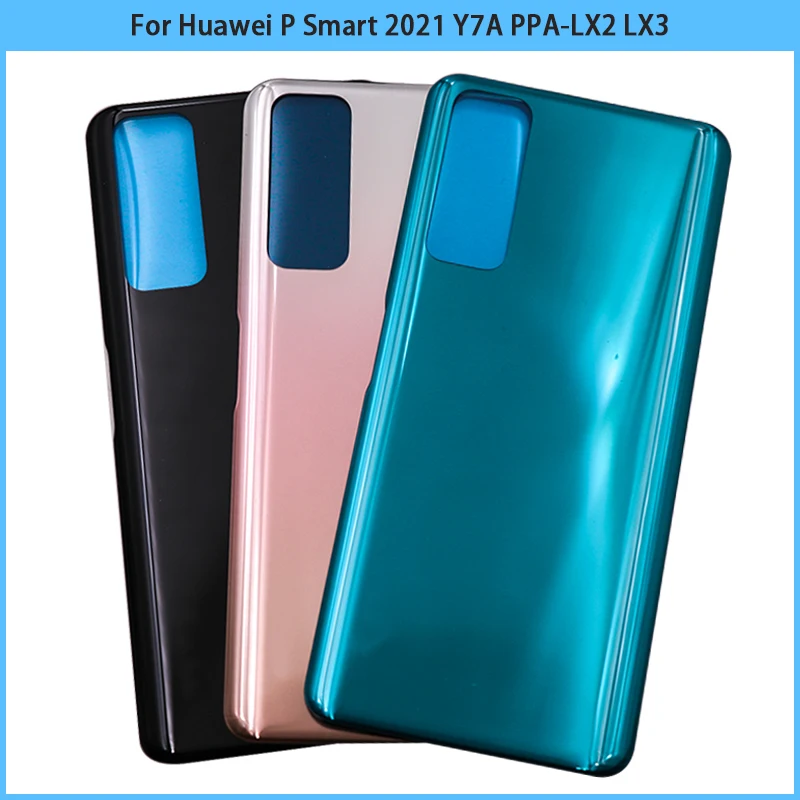 

10PCS New For Huawei P Smart 2021 / Y7A PPA-LX2 LX3 Battery Back Cover Plastic Panel Rear Door Housing Case Adhesive Replace