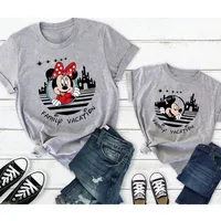 Disney Family Vacation Clothes Mickey Mouse Fashion Disneyland Trip T-shirts Summer Casual Ropa Funny Family Look Outfits 1