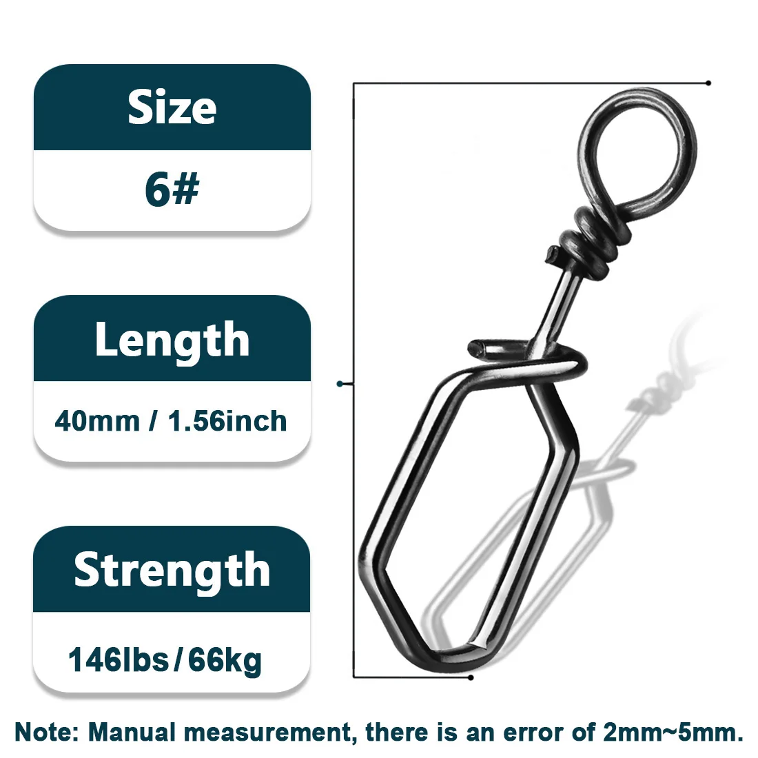 Émerillons Roulants Avec Mousqueton - Lot De 20, Acier Inox, Résistance 31 Lbs (14kg) - Pour Pêche