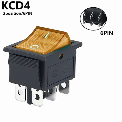 Latching Rocker Switch Power Switch I/O 4 Pins 6 Pins with Light 16A 250VAC 20A 125VAC KCD4 2/3position - Image 12