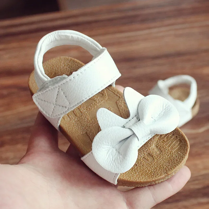 Baby Sandals for Girls 1-3 Years Old Genuine Leather Summer Baby Girls Sandals Bow Princess Shoes Slip-resistant