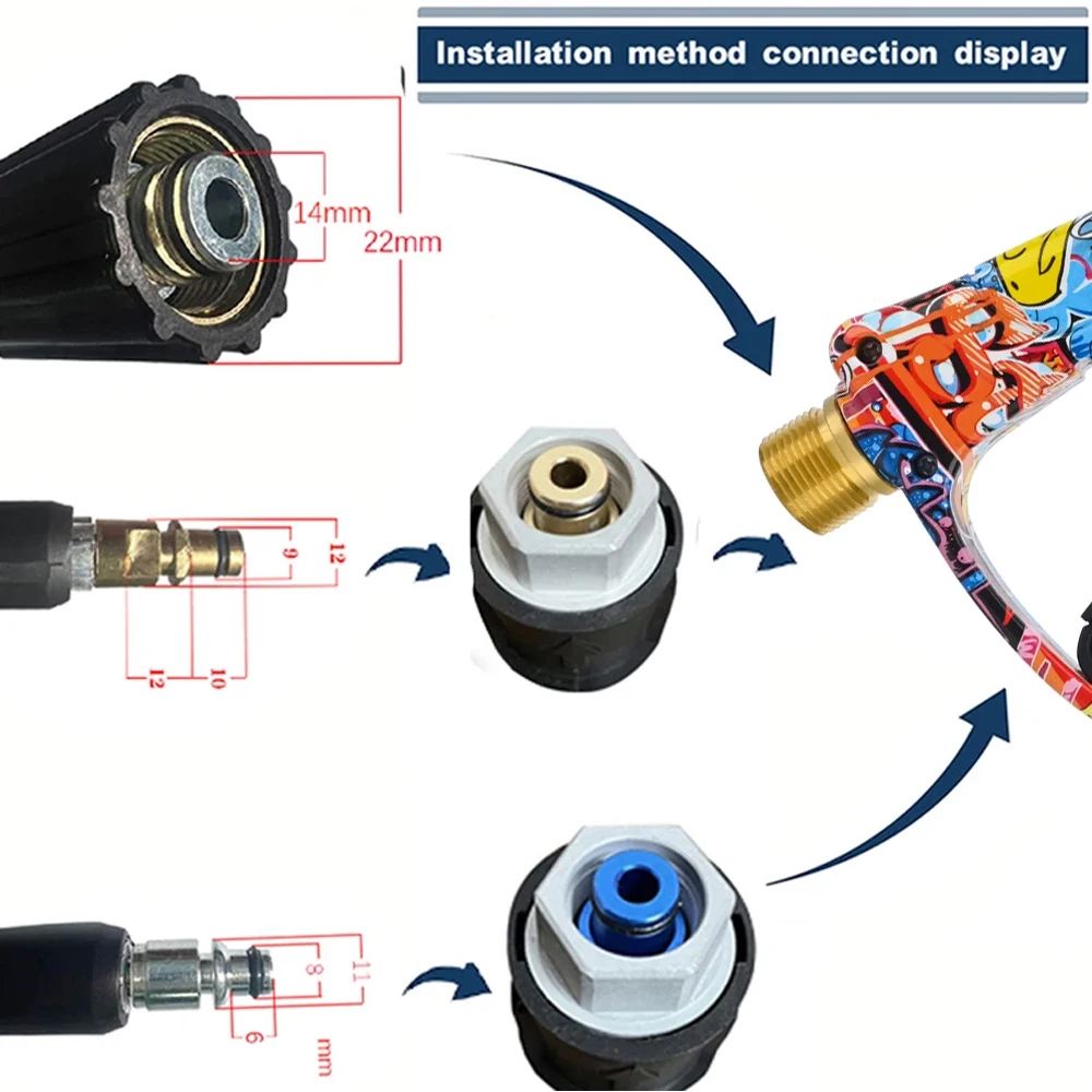 High Pressure Washer Water Gun for Car Cleaning Hose Connector for Karcher Nilfisk Parkside Bosch Lavor Quick Connector Nozzles 4