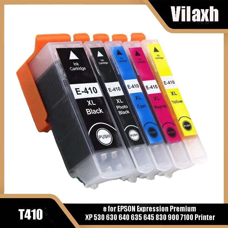 

Совместимый чернильный картридж Vilaxh T410XL для принтера EPSON expressions Premium XP 530 630 640 635 645 830 900 7100