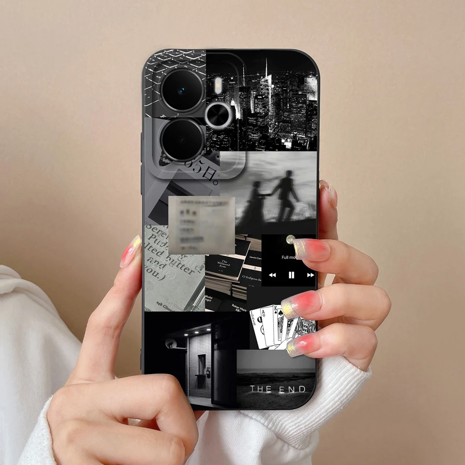 Elegant Rose Silicone Protective Phone Case - Soft Liquid Silicone Cover with Full Camera Protection, Realme 14T