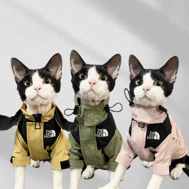 The Cat Face Fashion Winter Pet Cat Warm Coat Waterproof Cat Jacket Pattern  Dog Cat Kitten Costume Reflective Pet Clothes - AliExpress