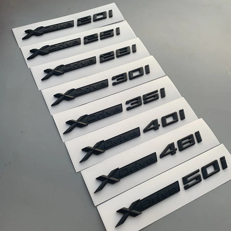 블랙 자동차 펜더 트렁크 배지 스티커, 3D 엠블럼 로고 액세서리, BMW X1 X2 X3 X4 X5 X6 X7 Xdrive 18i 20i 25i 30i 35i 40i 50i 용