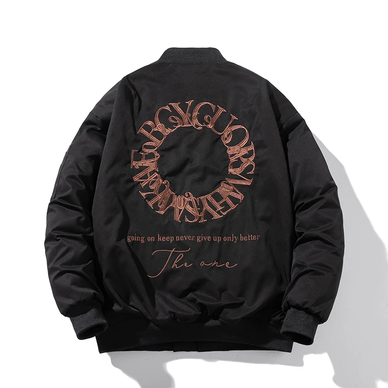

Bomber Jacket Men Vintage Letter Embroidery Hip Hop Jacket Fashion Windbreaker Mens Winter Coat Parka Designer Couple Clothes