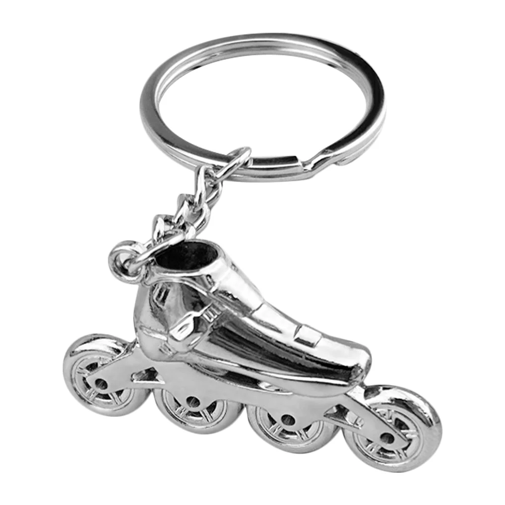 Roller Skate Keychain Silver Chains Backpack Keychains for Girls Skating Rings Keys Ice Skates Wallet
