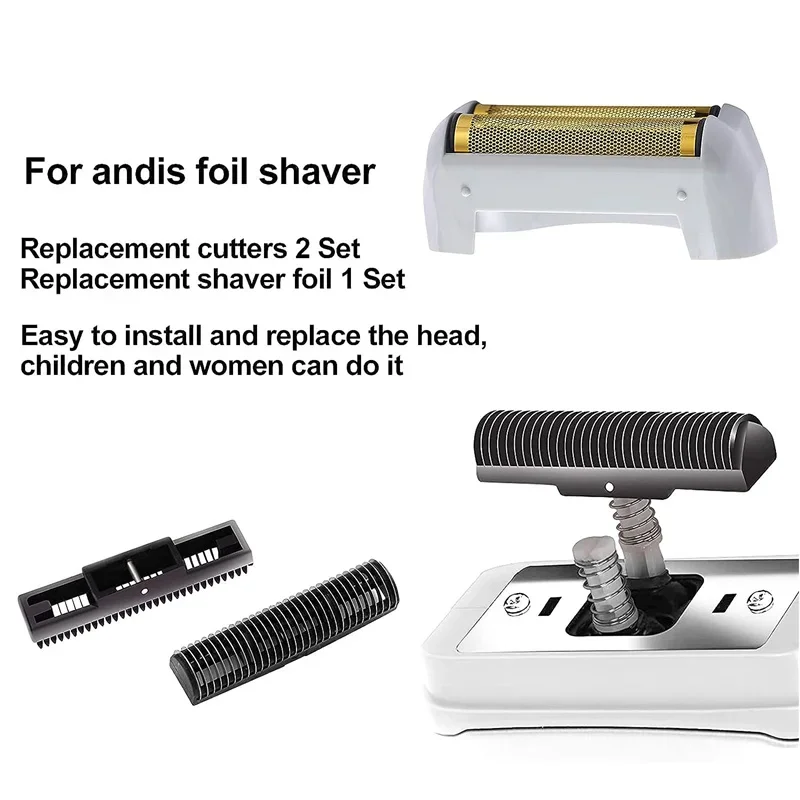 Original Andis Shaver Replacement Foil and Cutters For Profoil Lithium Plus 17205/17225 Electric Shaver Replacement Net Knife 5
