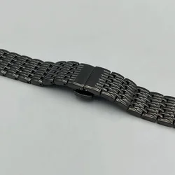 Premium Stainless Steel Watch Bracelet - Silver, Gold, or Rose Gold - 20mm (Black)