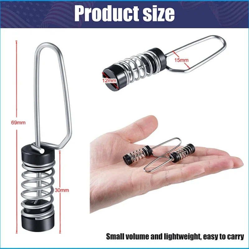 4Pcs Silver Marine 316 Stainless Steel Fishing Boat Flag Clips for Flagpole Ropes Halyards Outrigger Lines Antennas Stern Lights
