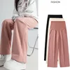 Maternity Pant Winter Plus Velvet Corduroy Maternity Pants Wide Leg Loose Clothes for Pregnant Women Casual Pregnancy Trousers 1