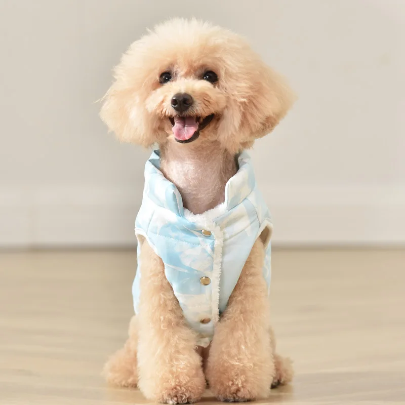 Autumn and Winter Small and Medium-sized Dog Clothing Plush Thick Waterproof Cotton Clothing Pet Windproof and Warm Clothing