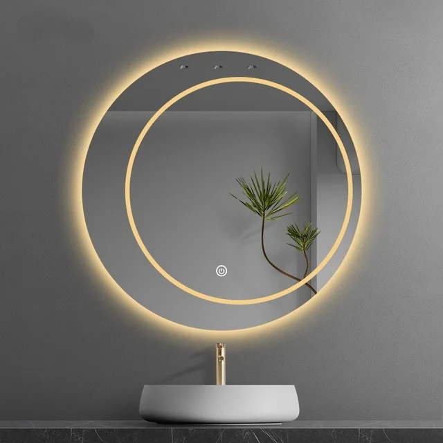 Luminous Led Mirror Makeup Hanging Round Art Smart Vanity Mirror 1