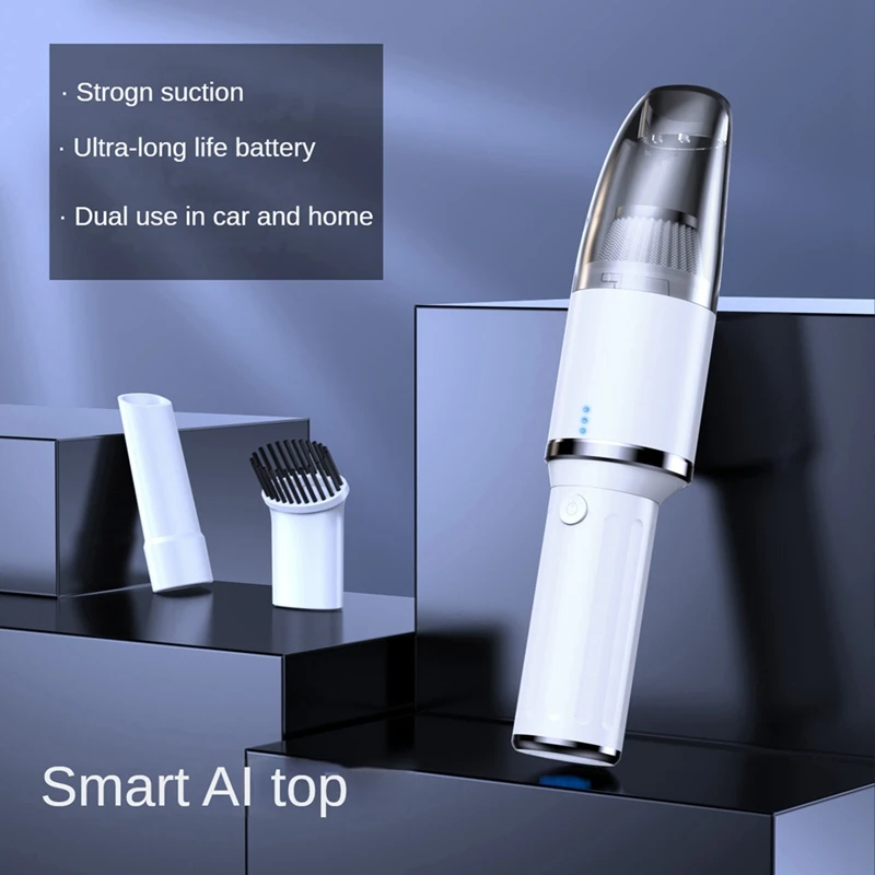 

Car Vacuum Cleaner Portable Dual-Purpose Vacuum Cleaner Auto Home Pet Hair Clean White