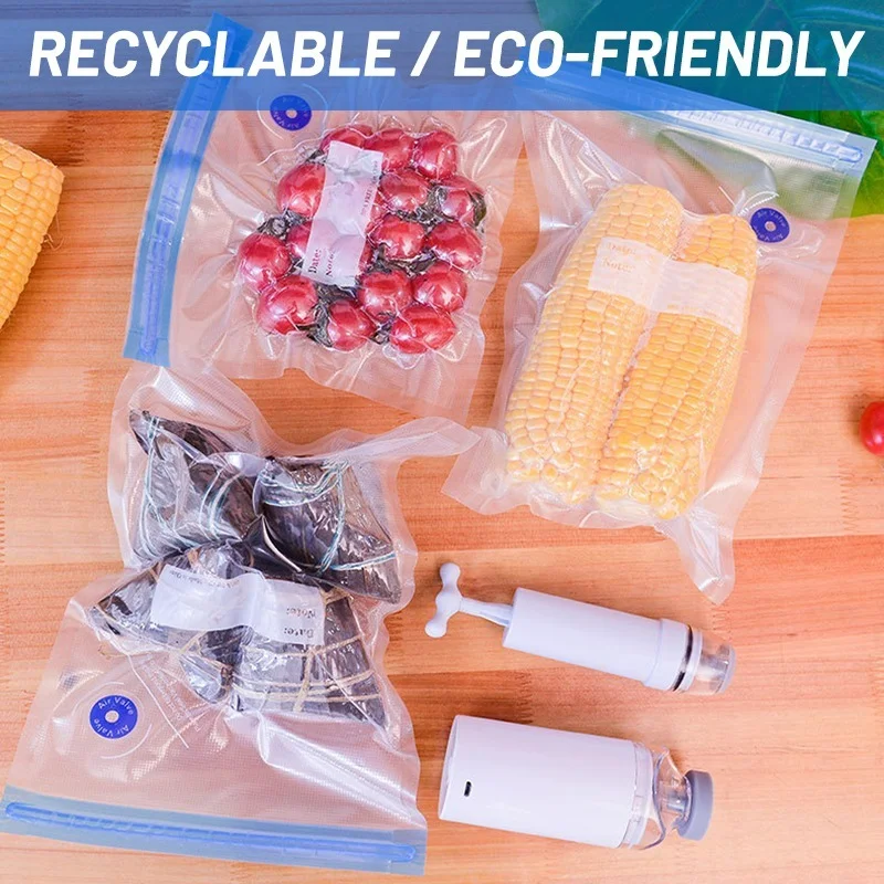 10Pcs Vacuum Sealer Bags Reusable Food Storage bag Household Vacuum Food  Sealer Bag With Hand Pump Sealing Clips - AliExpress
